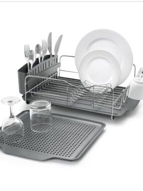 Polder 4 Piece Advantage Dish Rack - Charcoal Open Box Brand New